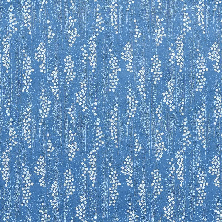 Taki Floral Indigo 5008740 by Schumacher Designer Wallpaper Mingei 9.0" - Swanky Fabrics -