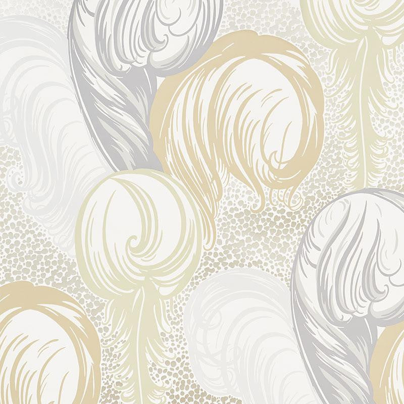 Plumes Champagne 5009150 by Schumacher Designer Wallpaper Fashion Forward 27.5" - Swanky Fabrics -