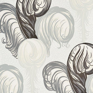Plumes Grisaille 5009151 by Schumacher Wallpaper