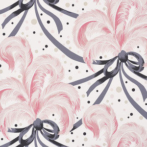 Plumes Et Rubans Blush 5009181 by Schumacher Wallpaper