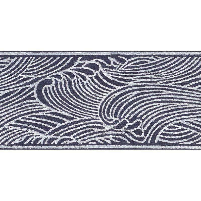 Umi Tape Indigo 73723 by Schumacher Designer Trim Mingei 12.0" - Swanky Fabrics -