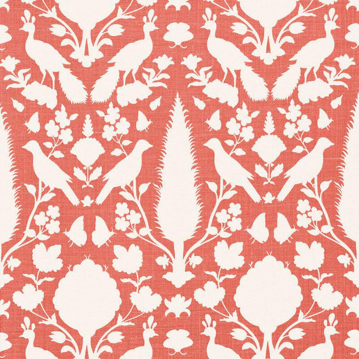 Chenonceau Coral 173564 by Schumacher Fabric Exuberant Prints 13.5" - Fabric Carolina -