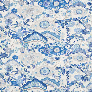 Yume Blue 177010 by Schumacher Fabric