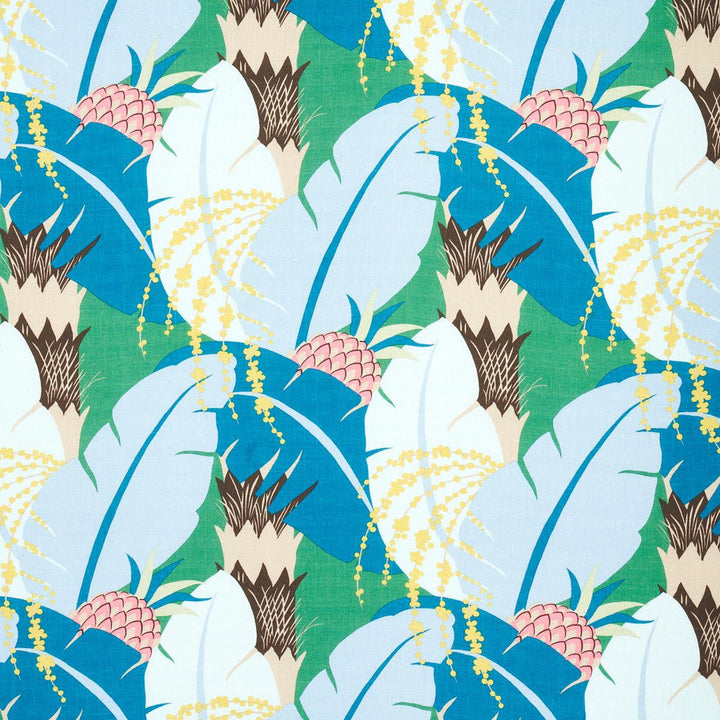 Ananas Peacock 177541 by Schumacher Designer Fabric Tropicana 26.5" - Swanky Fabrics -