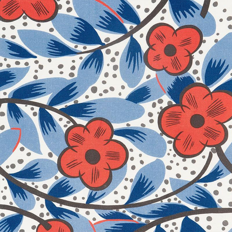 Cocarde Espagnole Red & Blue 177550 by Schumacher Fabric Fashion Forward 27.0" - Fabric Carolina -