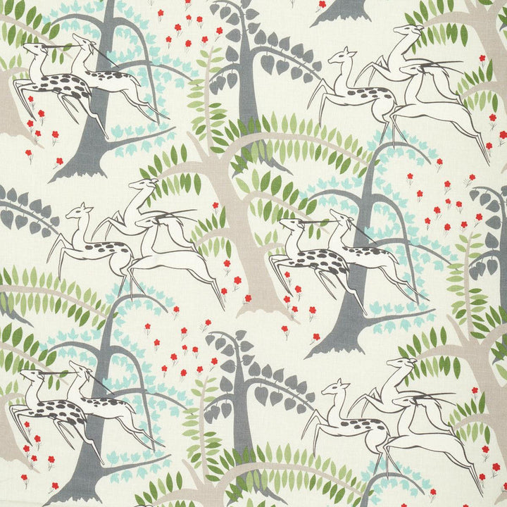 Antelopes Ivory 177571 by Schumacher Designer Fabric Fashion Forward 26.5" - Swanky Fabrics -