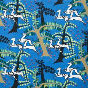 Antelopes Cobalt 177572 by Schumacher Fabric