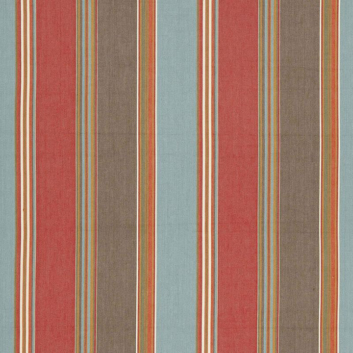 Addison Cotton Stripe Red Earth 66000 by Schumacher Designer Fabric Sea Island Stripe 13.25" - Swanky Fabrics -