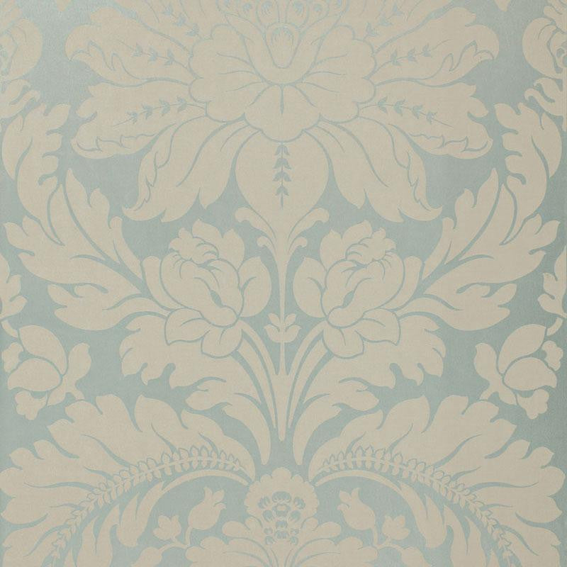 Anvers Damask Azure 66561 by Schumacher Fabric Courtrai 27.5" - Fabric Carolina -