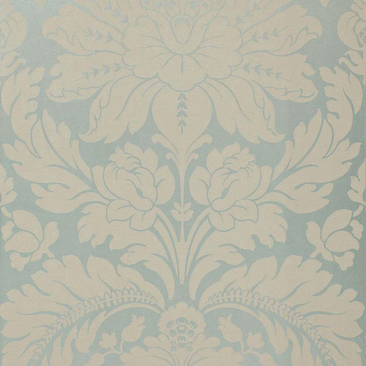 Anvers Damask Azure 66561 by Schumacher Fabric Courtrai 27.5" - Fabric Carolina -