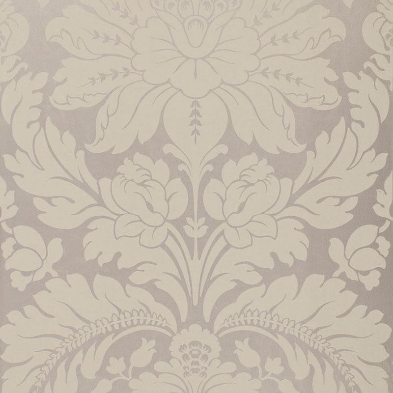 Anvers Damask Nickel 66562 by Schumacher Designer Fabric Courtrai 27.5" - Swanky Fabrics -