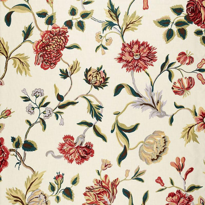 Avebury Floral Vine Document Rose 174520 by Schumacher Fabric Good Vibrations 52.5" - Fabric Carolina -
