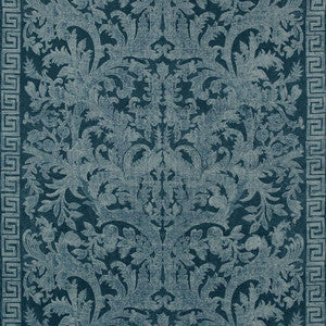 Carlotta Velvet Damask Indigo 175111 by Schumacher Fabric