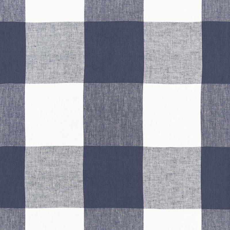 Key Largo Check Navy 68370 by Schumacher Fabric Calypso 13.5" - Fabric Carolina -