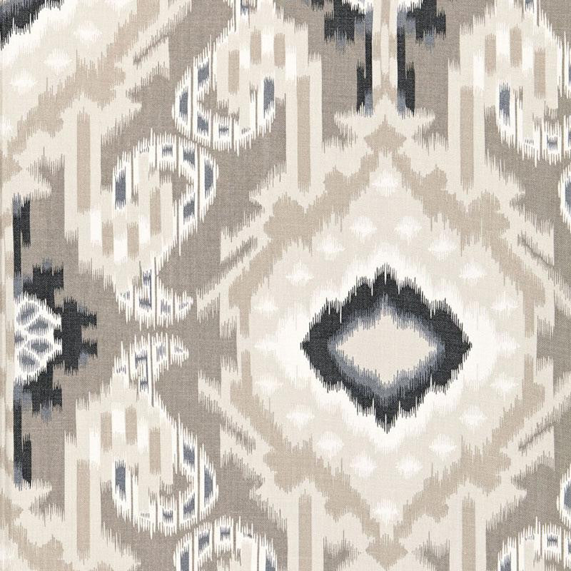 Kiribati Ikat Print Linen 174981 by Schumacher Fabric Ottoman Chic 18.0" - Fabric Carolina -