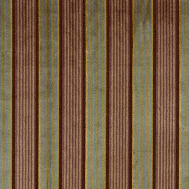 Lynton Velvet Stripe Black Plum 62702 by Schumacher Designer Fabric Chroma 3.25" - Swanky Fabrics -