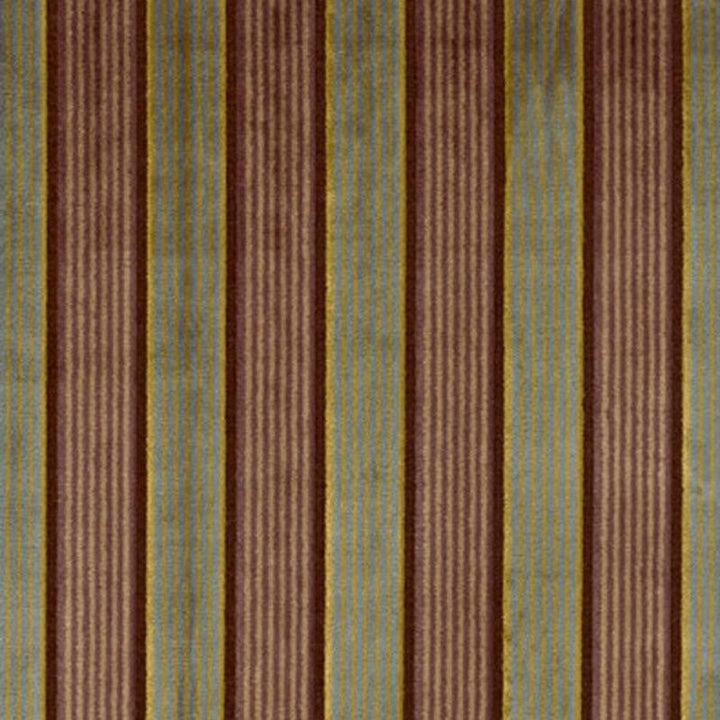 Lynton Velvet Stripe Black Plum 62702 by Schumacher Designer Fabric Chroma 3.25" - Swanky Fabrics -