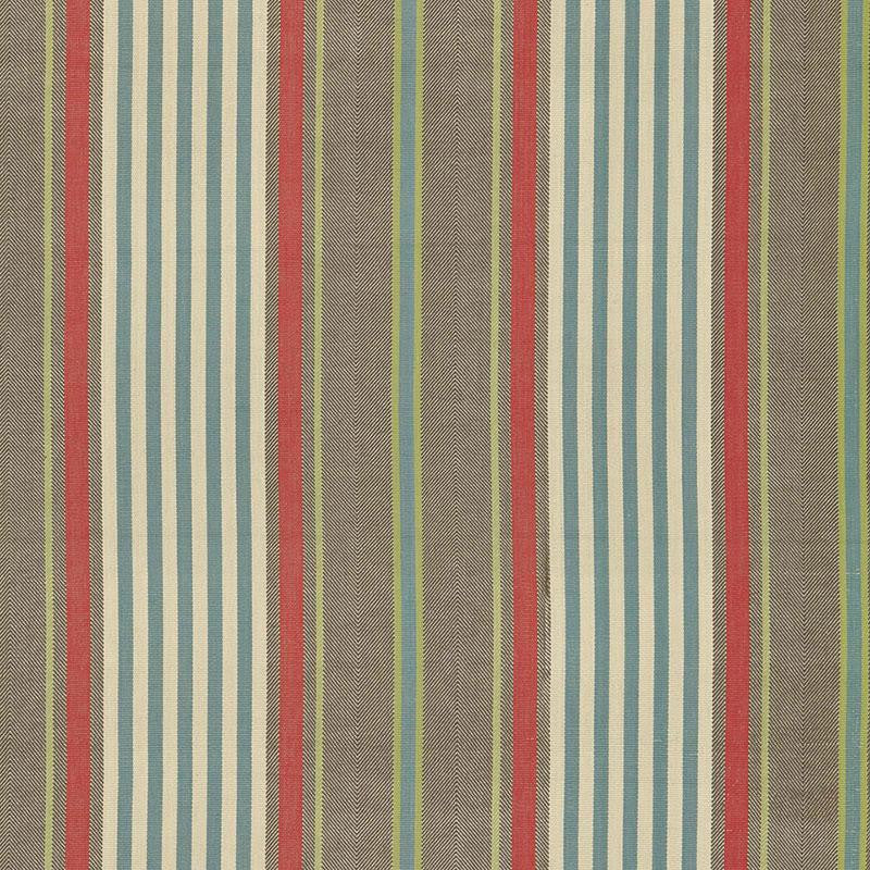Minzer Cotton Stripe Red Earth 66013 by Schumacher Fabric Sea Island Stripes 13.25" - Fabric Carolina -