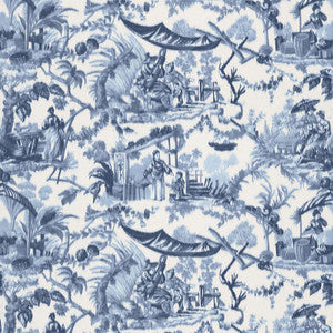 Pavillon Chinois Lapis 175101 by Schumacher Fabric