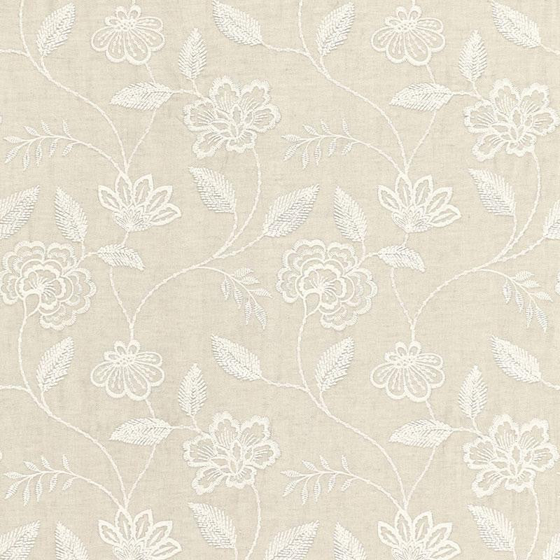 Penelope Embroidery Linen 68761 by Schumacher Designer Fabric Chroma 12.75" - Swanky Fabrics -