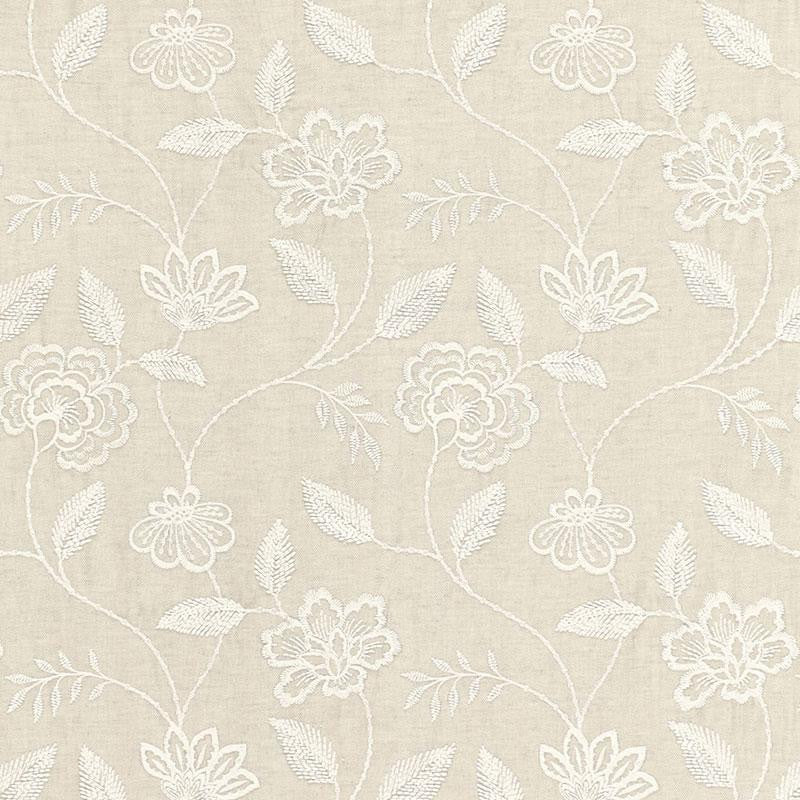 Penelope Embroidery Linen 68761 by Schumacher Fabric Chroma 12.75" - Fabric Carolina -