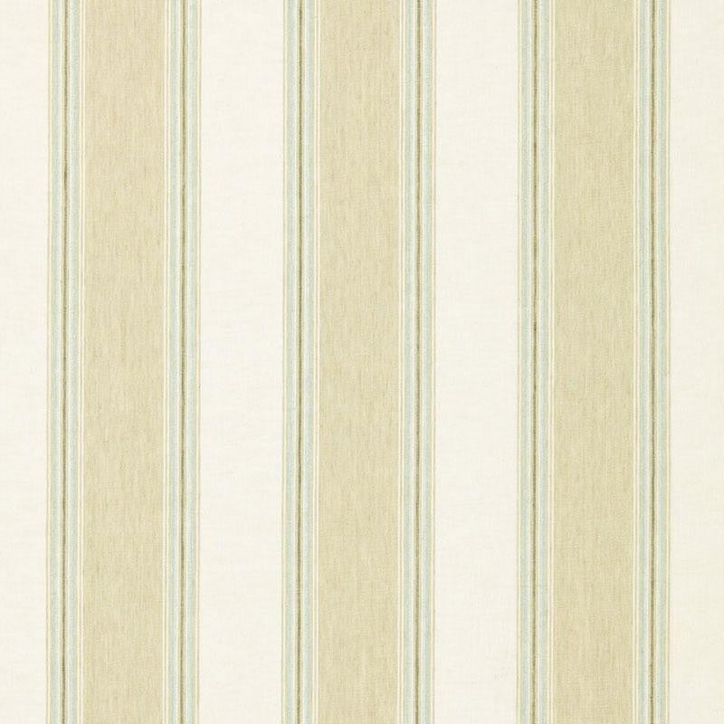 Savannah Linen Stripe Sesame 66080 by Schumacher Designer Fabric Sea Island Stripe 7.62" - Swanky Fabrics -