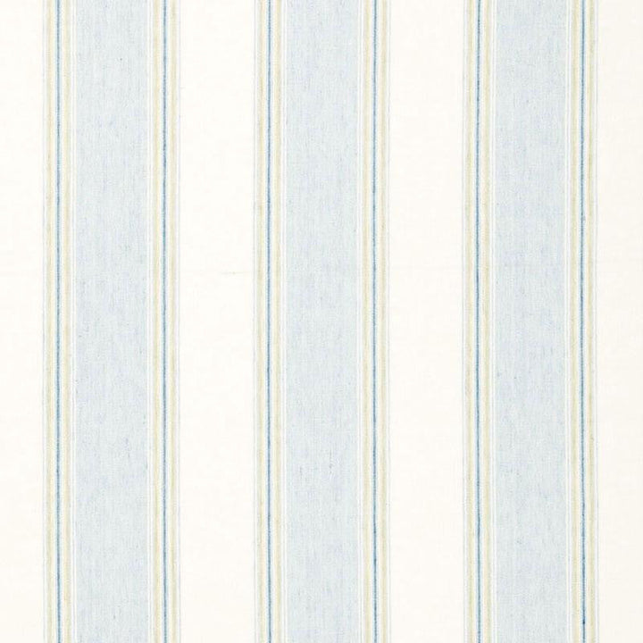 Savannah Linen Stripe Chambray 66082 by Schumacher Designer Fabric Sea Island Stripe 7.62" - Swanky Fabrics -