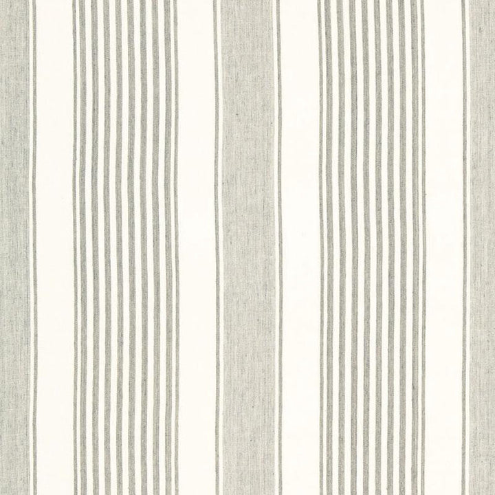 Summerville Linen Stripe Gull 66092 by Schumacher Designer Fabric Sea Island Stripe 13.5" - Swanky Fabrics -