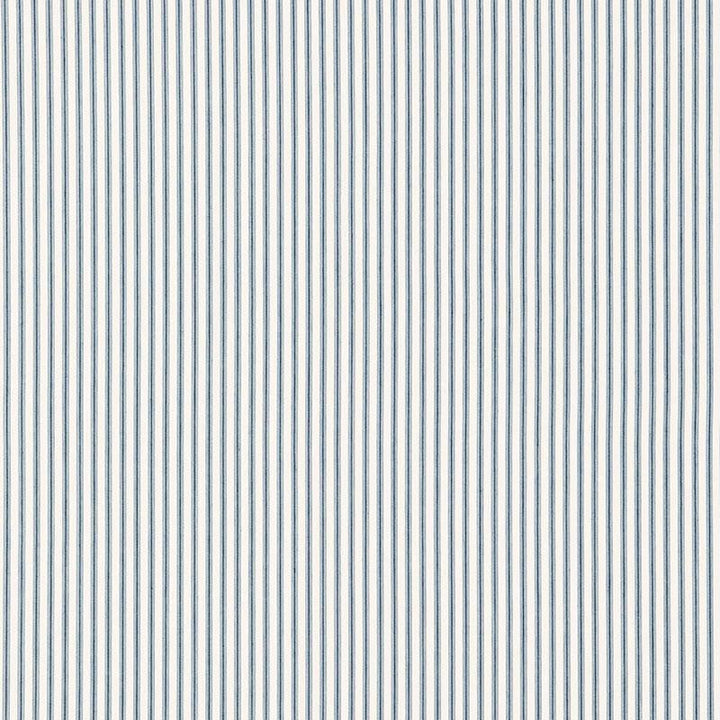 Wellfleet Ticking Stripe Ocean 66021 by Schumacher Designer Fabric Sea Island Stripe - Swanky Fabrics -