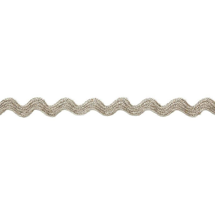Chantal Linen Rickrack Greige 65461 by Schumacher Trim Au Naturel - Fabric Carolina -
