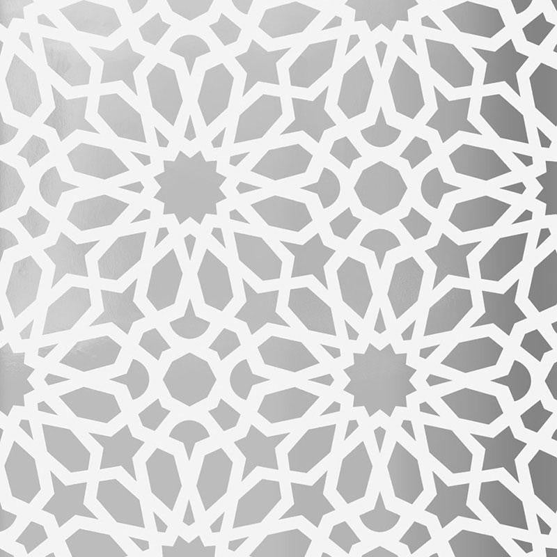 Agadir Screen Mylar Moon 5007060 by Schumacher Designer Wallpaper Ottoman Chic 20.5" - Swanky Fabrics -