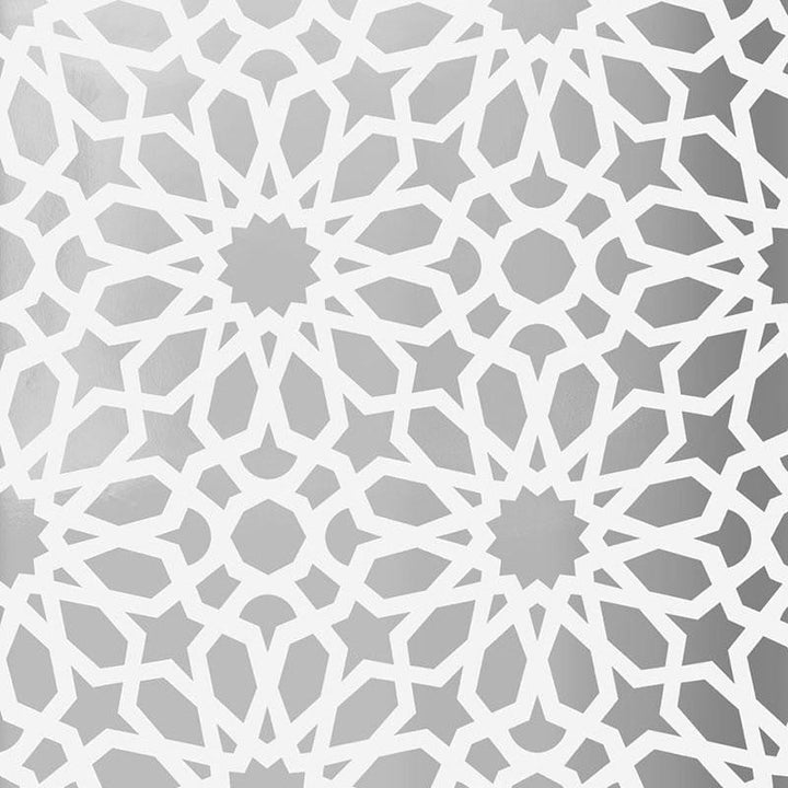 Agadir Screen Mylar Moon 5007060 by Schumacher Designer Wallpaper Ottoman Chic 20.5" - Swanky Fabrics -