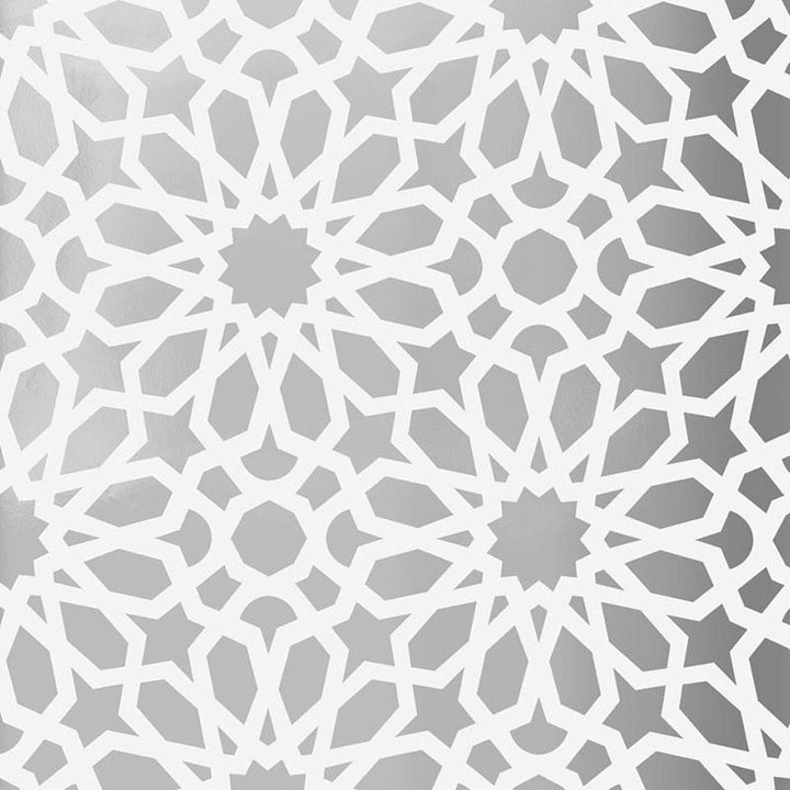 Agadir Screen Mylar Moon 5007060 by Schumacher Wallpaper Ottoman Chic 20.5" - Fabric Carolina -