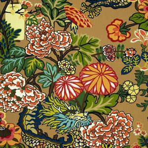 Chiang Mai Dragon Mocha 5001064 by Schumacher Wallpaper
