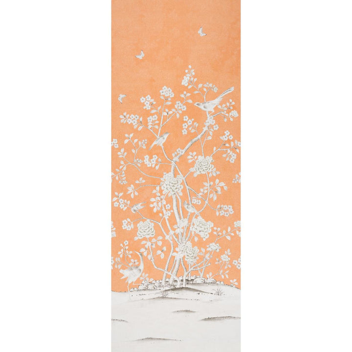 Chinois Palais Panel Tangerine 5007124 by Schumacher Wallpaper Mary Mcdonald 51.75" - Fabric Carolina -