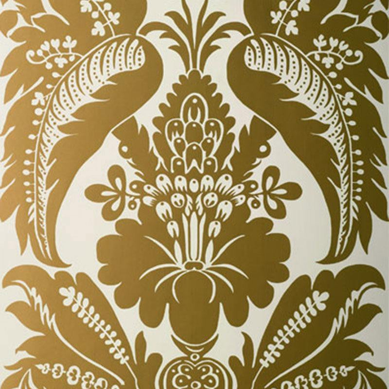 Montebello Damask Slate 5003731 by Schumacher Designer Wallpaper Palazzo 11.0" - Swanky Fabrics -