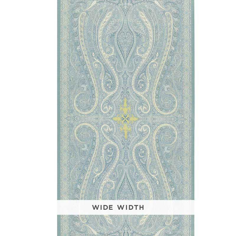 Pasha Paisley Sky 5006600 by Schumacher Wallpaper Ottoman Chic 55.25" - Fabric Carolina -
