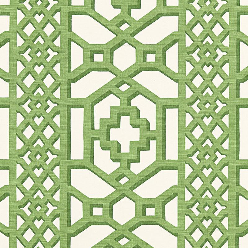 Zanzibar Trellis Matte Jade 175741 by Schumacher Designer Fabric 125Th Anniversary 13.5" - Swanky Fabrics -