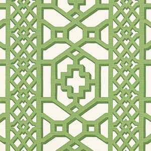 Zanzibar Trellis Matte Jade 175741 by Schumacher Fabric