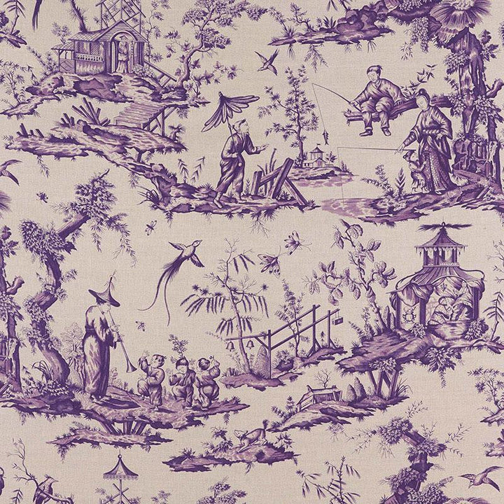 Shengyou Toile Iris 175801 by Schumacher Designer Fabric Schumacher Classics 44.0" - Swanky Fabrics -