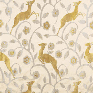 Les Gazelles Au Bois Ecru 68911 by Schumacher Fabric