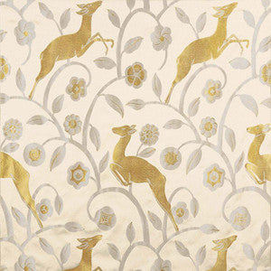 Les Gazelles Au Bois Ecru 68911 by Schumacher Fabric