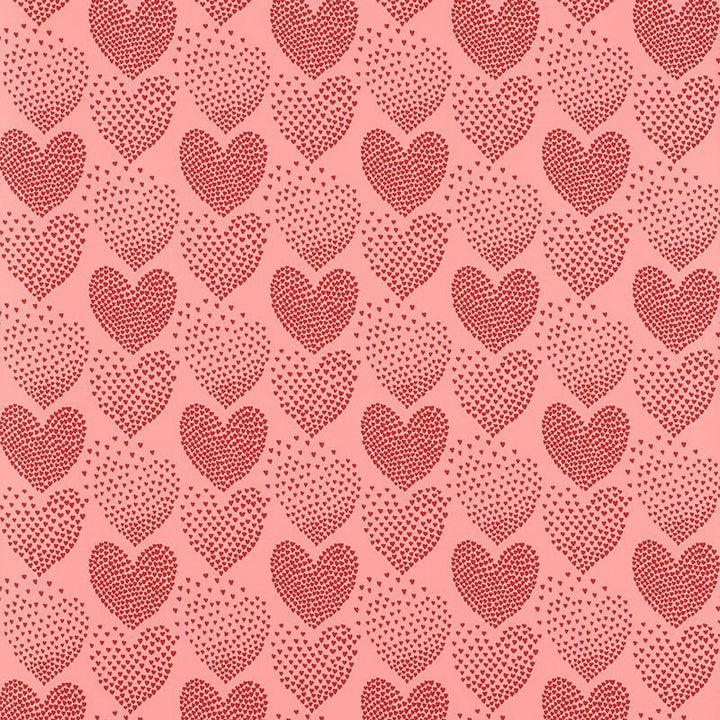 Heart Of Hearts Red & Pink 5008361 by Schumacher Wallpaper Heart Of Hearts 6.75" - Fabric Carolina -