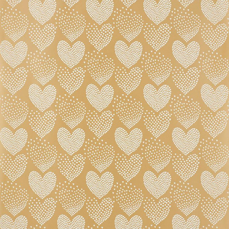 Heart Of Hearts Ivory & Gold 5008360 by Schumacher Wallpaper Heart Of Hearts 6.75" - Fabric Carolina -