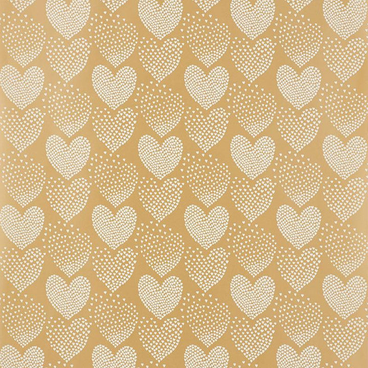 Heart Of Hearts Ivory & Gold 5008360 by Schumacher Wallpaper Heart Of Hearts 6.75" - Fabric Carolina -