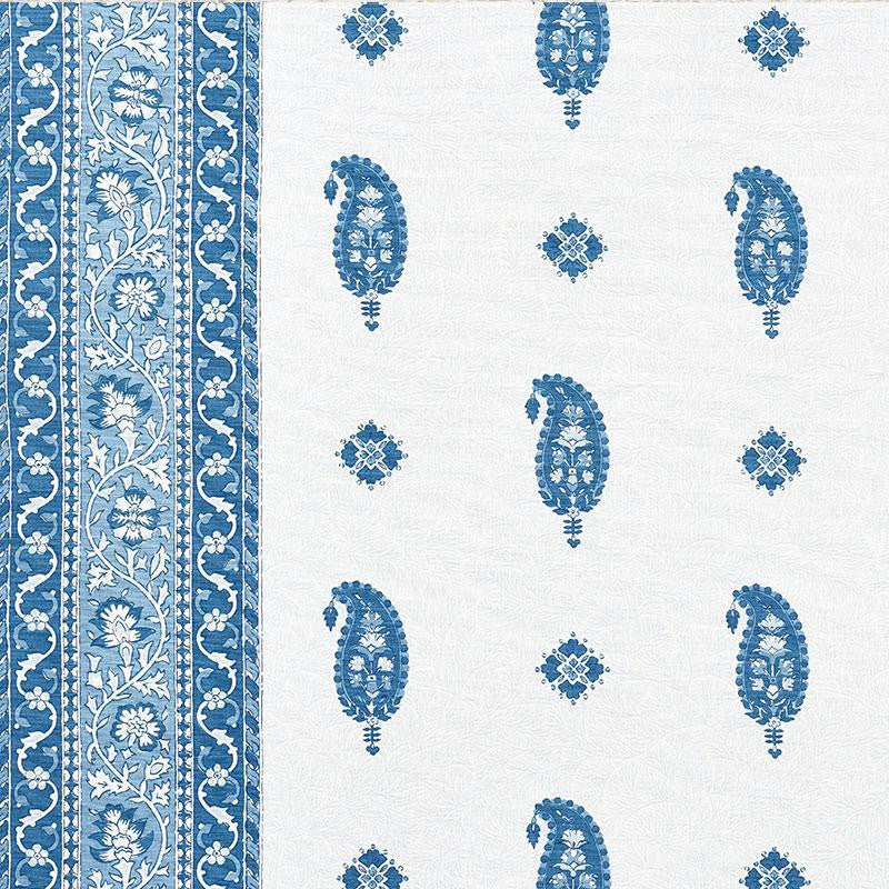 Ojai Paisley Indigo 177611 by Schumacher Fabric Mark D. Sikes - Fabric Carolina -