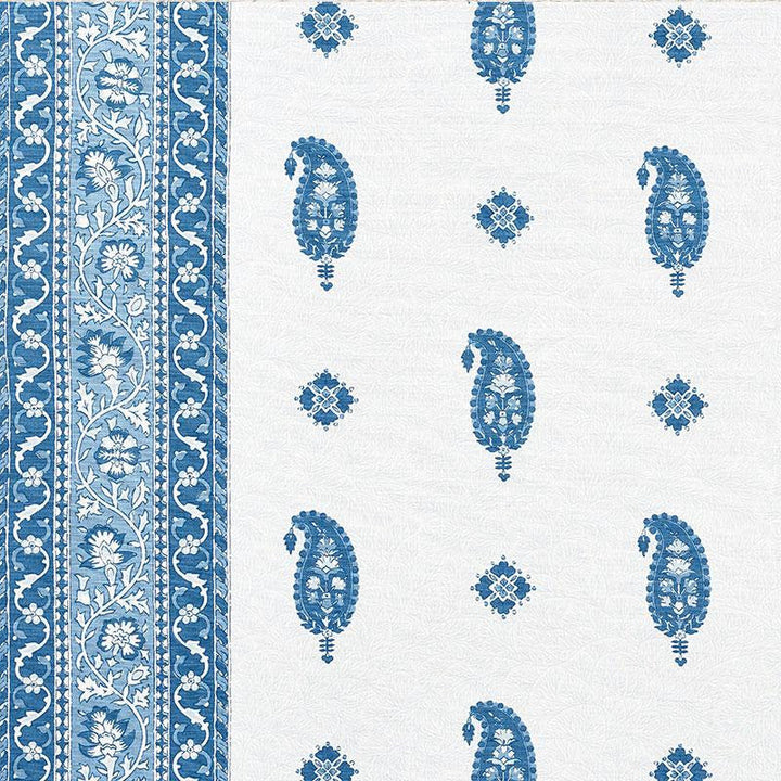 Ojai Paisley Indigo 177611 by Schumacher Designer Fabric Mark D. Sikes - Swanky Fabrics -