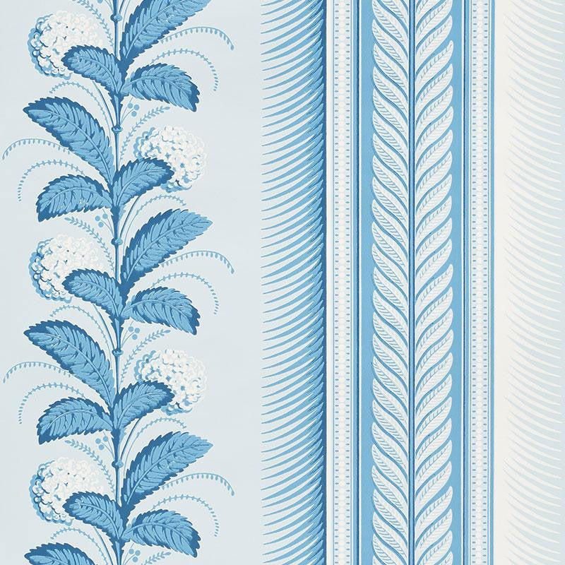 Hydrangea Drape Delft 5004454 by Schumacher Wallpaper Greenhouse 27.0" - Fabric Carolina -
