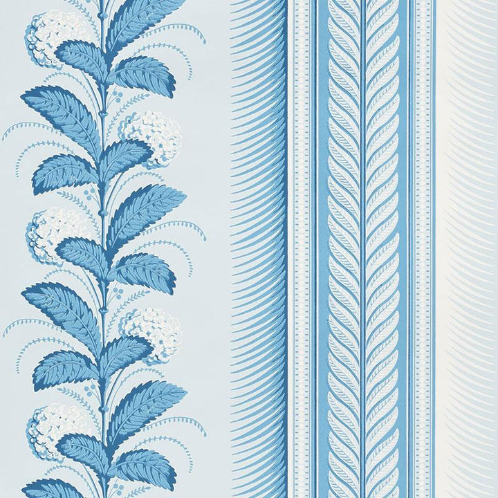 Hydrangea Drape Delft 5004454 by Schumacher Wallpaper Greenhouse 27.0" - Fabric Carolina -