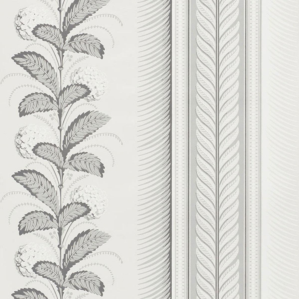 Hydrangea Drape Grisaille 5004455 by Schumacher Wallpaper Greenhouse 27.0" - Fabric Carolina -